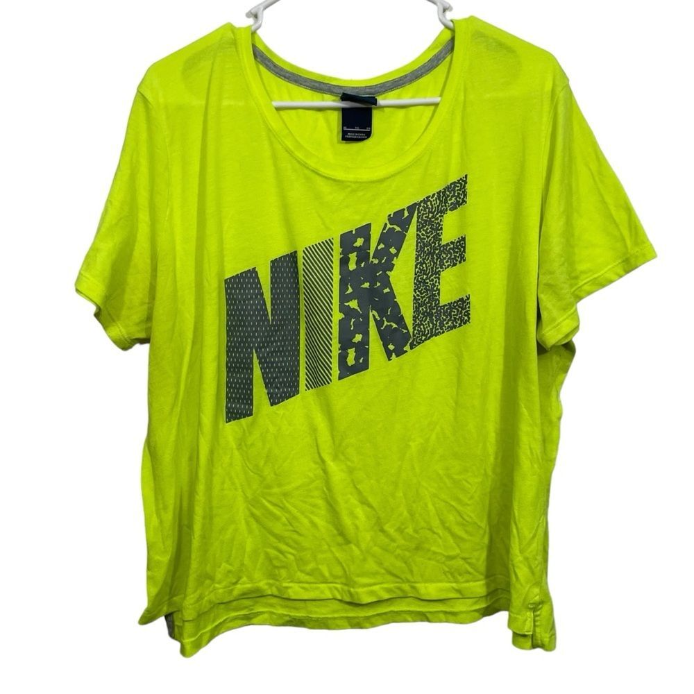 Nike Neon Yellow Short Sleeve Cropped T-Shirt